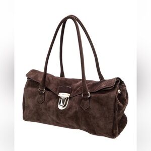 Prada Brown Suede Handbag